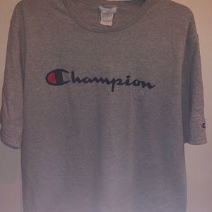 Champions grey scriptures logo